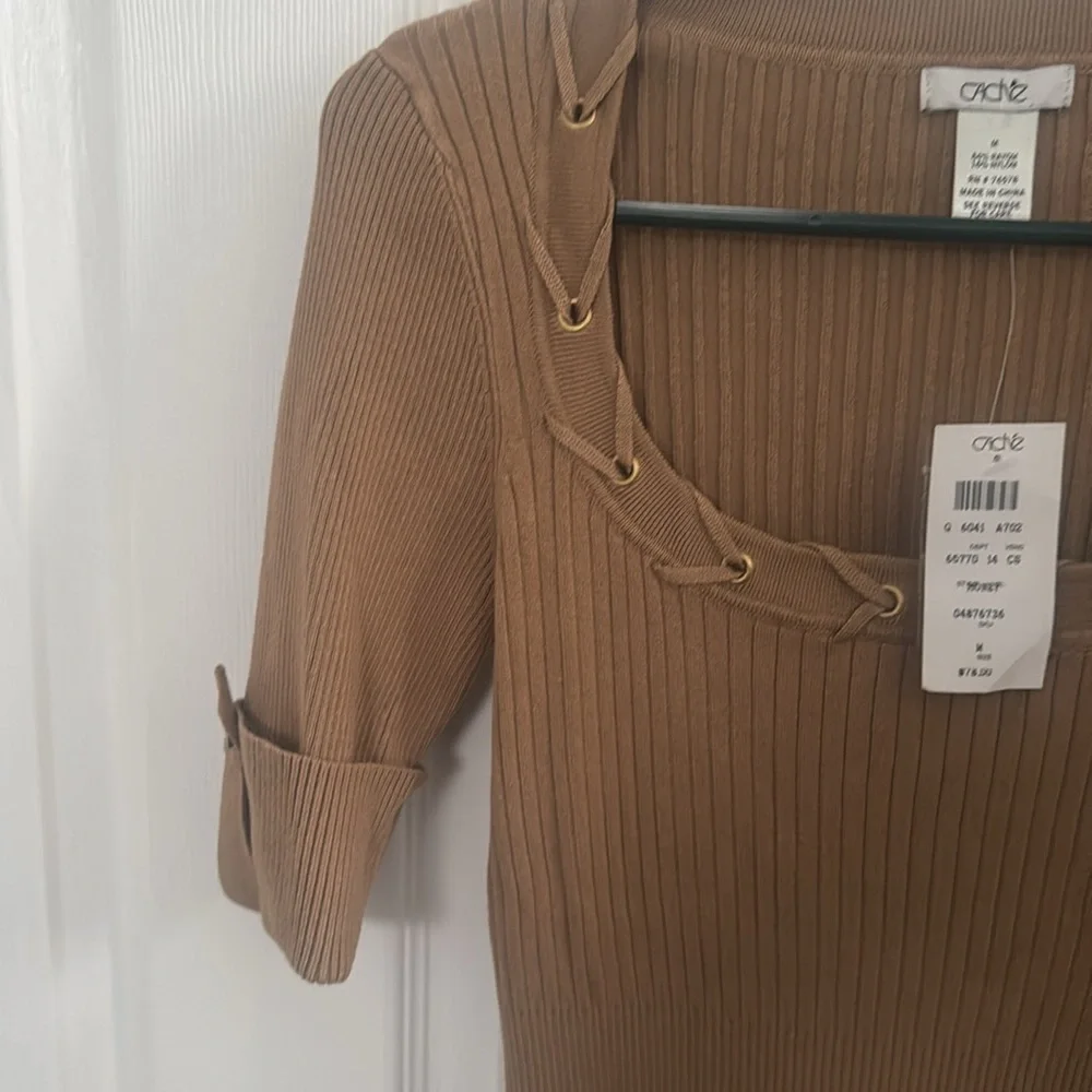 Cache Ribbed Tan Top - Picture 2 of 3